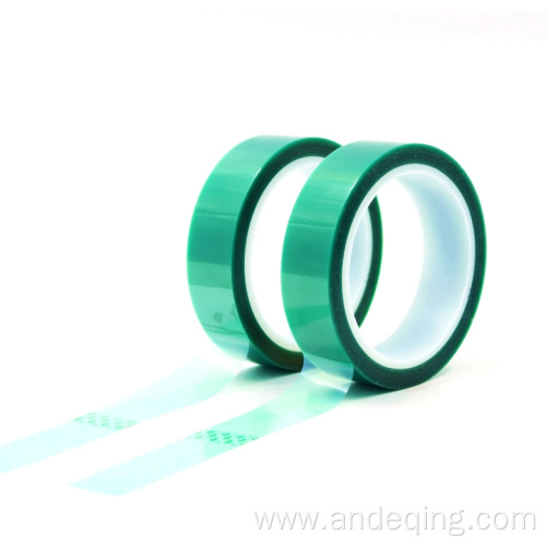 PET Silicone Non Adhesive Green Polyester Tape